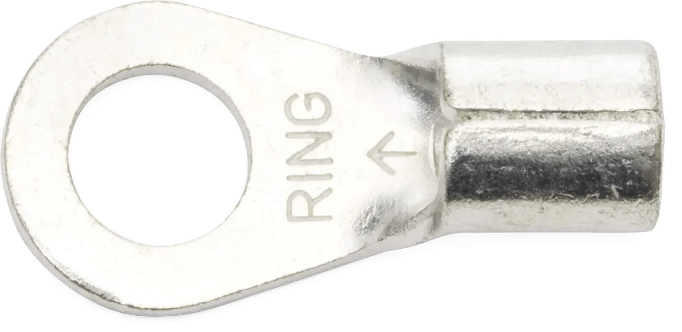 8 AWG Heavy-Duty Non-Insulated (#12 - 1/4") Ring Terminal - 25 Pack