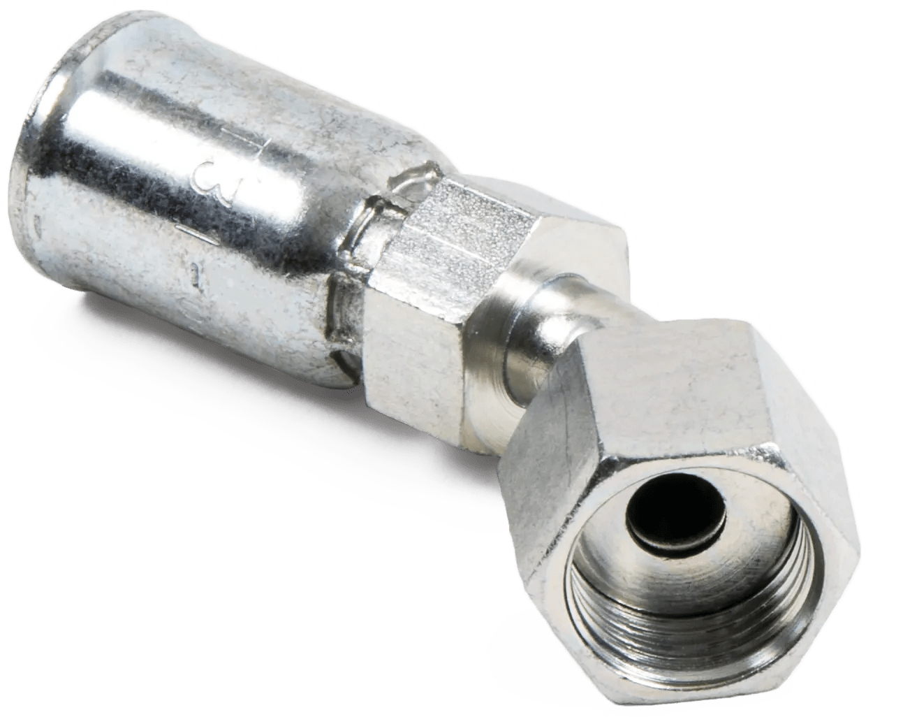 Female O-Ring Face-Seal Swivel 45° Elbows - Kim-Krimp E Series