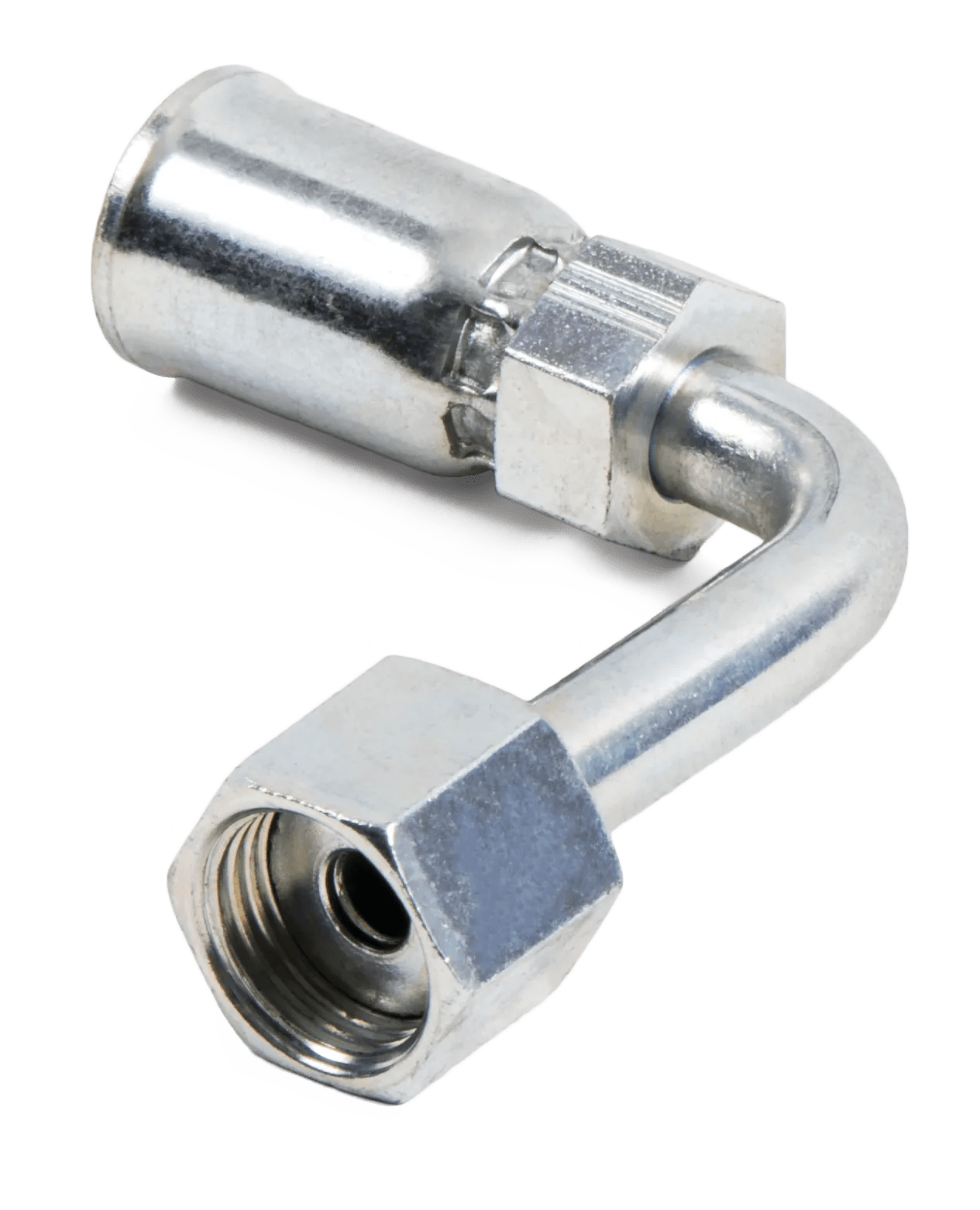 Female O-Ring Face-Seal Swivel 90° Long Drop Elbows - Kim-Krimp E Series