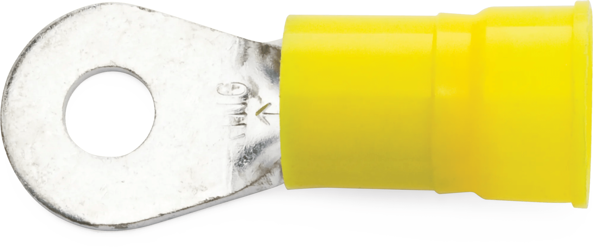 4 AWG Yellow Nylon Insulated Enduralon™ (#12 - 1/4") Ring Terminal - 25 Pack