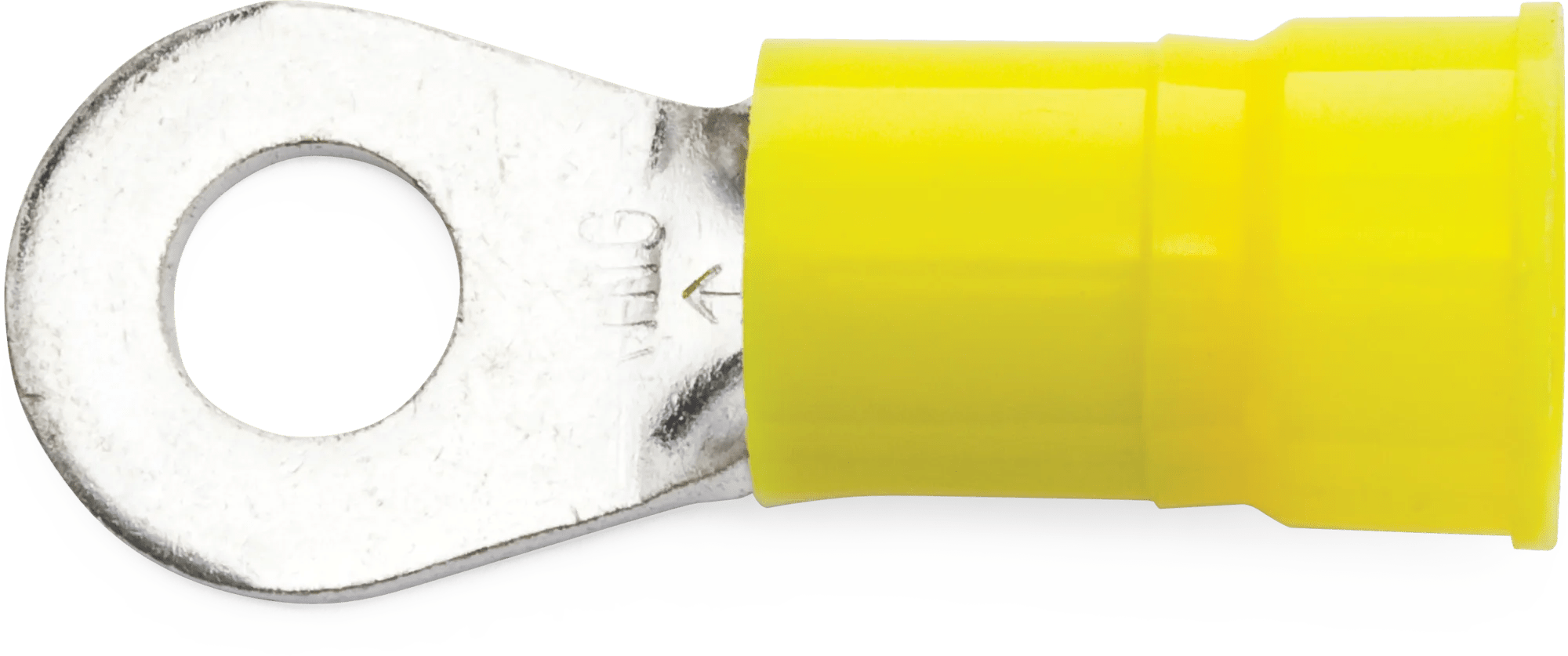 4 AWG Yellow Nylon Insulated Enduralon™ (1/4" - 5/16") Ring Terminal - 25 Pack
