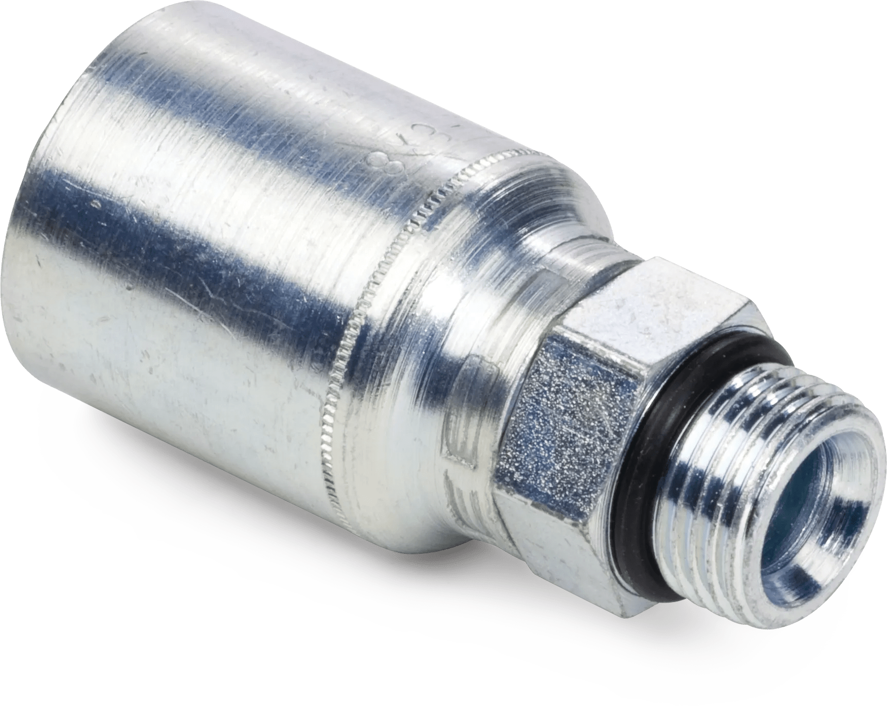 3/4" x 3/4" Male Straight Thread O-Ring Rigid Hose End - Grip-Crimp Series