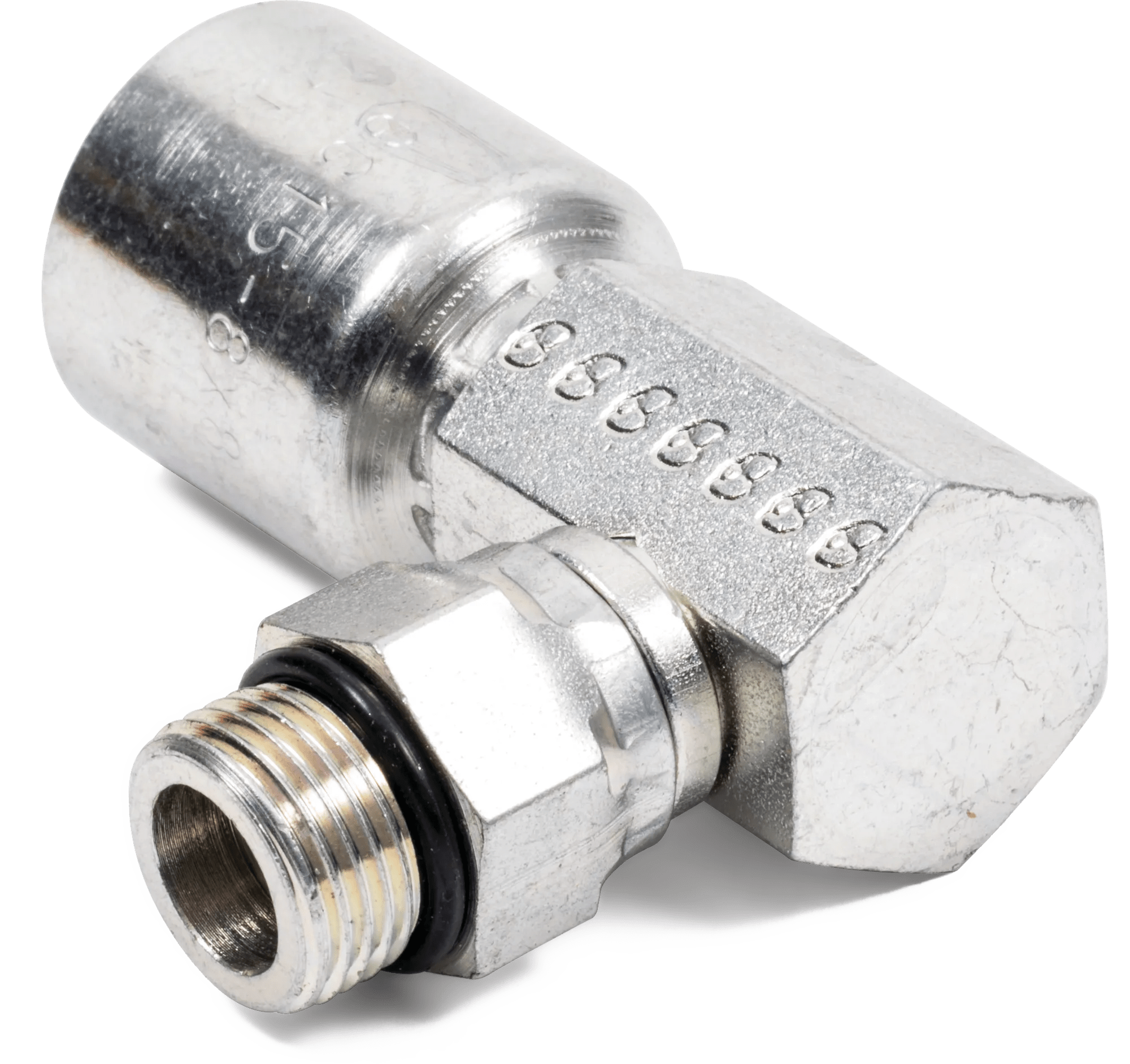 Male Straight Thread O-Ring 90° Swivel Elbow - Grip-Crimp Series