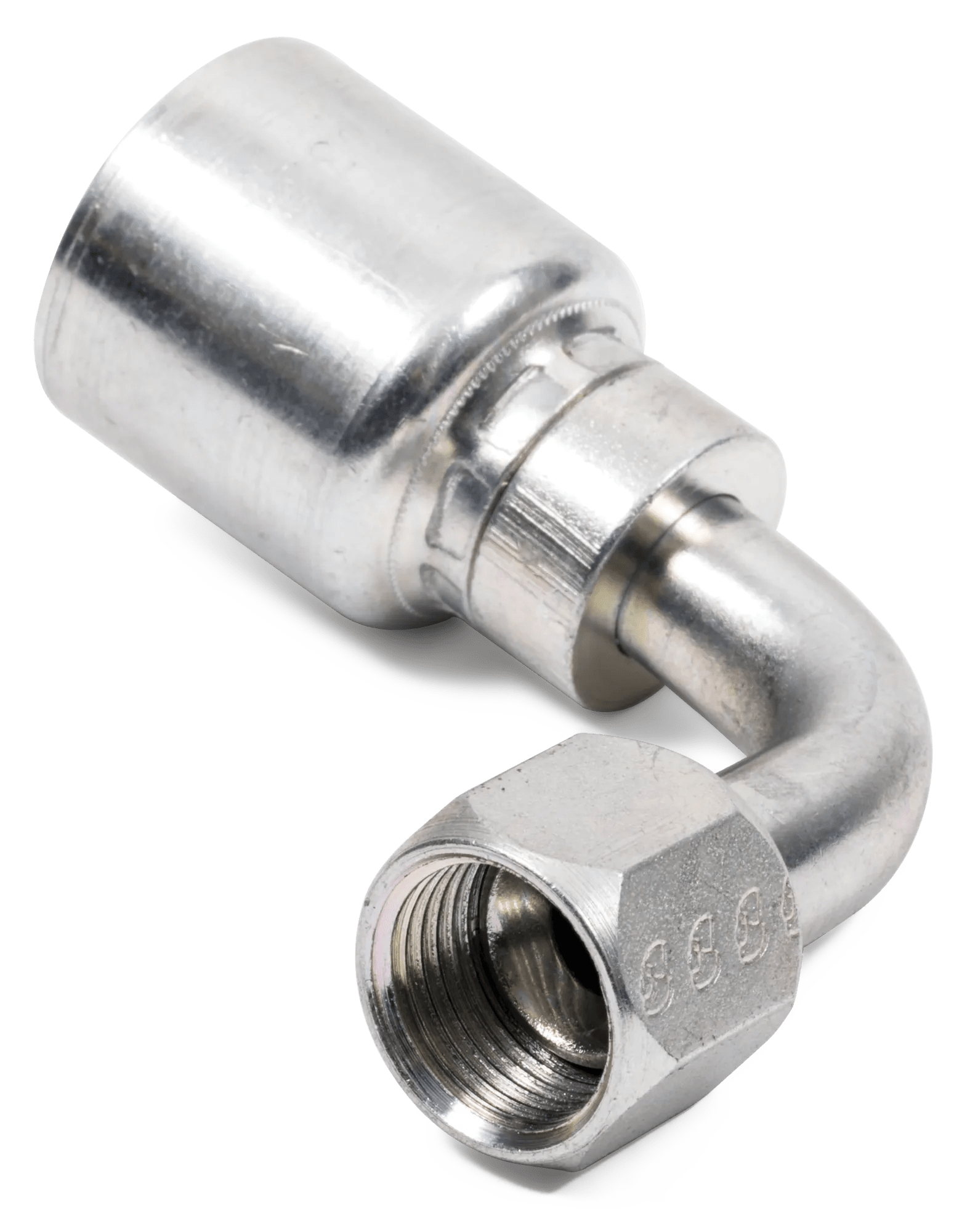 1/2" x 5/8" Female SAE JIC 37° 90° Swivel Medium Drop Elbow - Grip Crimp Series