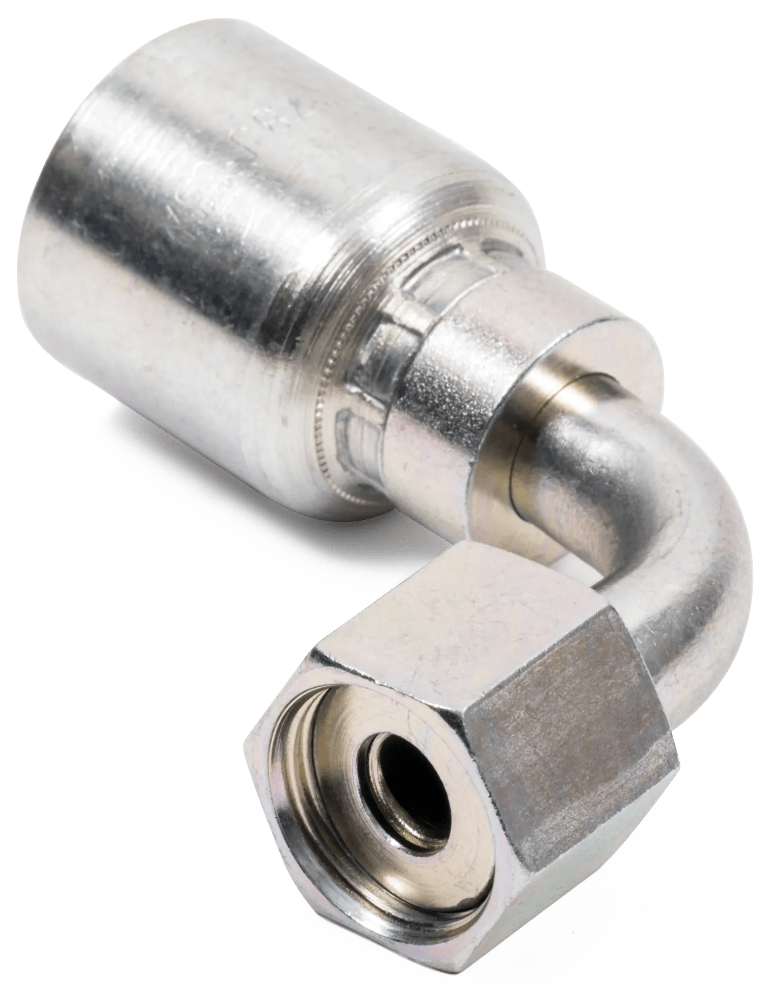 Female O-Ring Face-Seal 90° Swivel Medium Drop Elbow - Grip Crimp Series