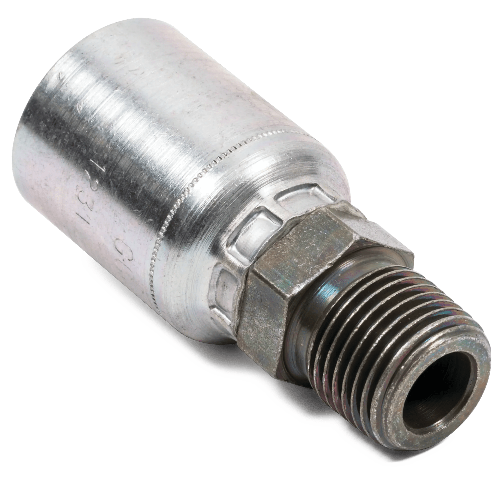 Male BSPT Pipe Rigid Hose End - Grip Crimp Series