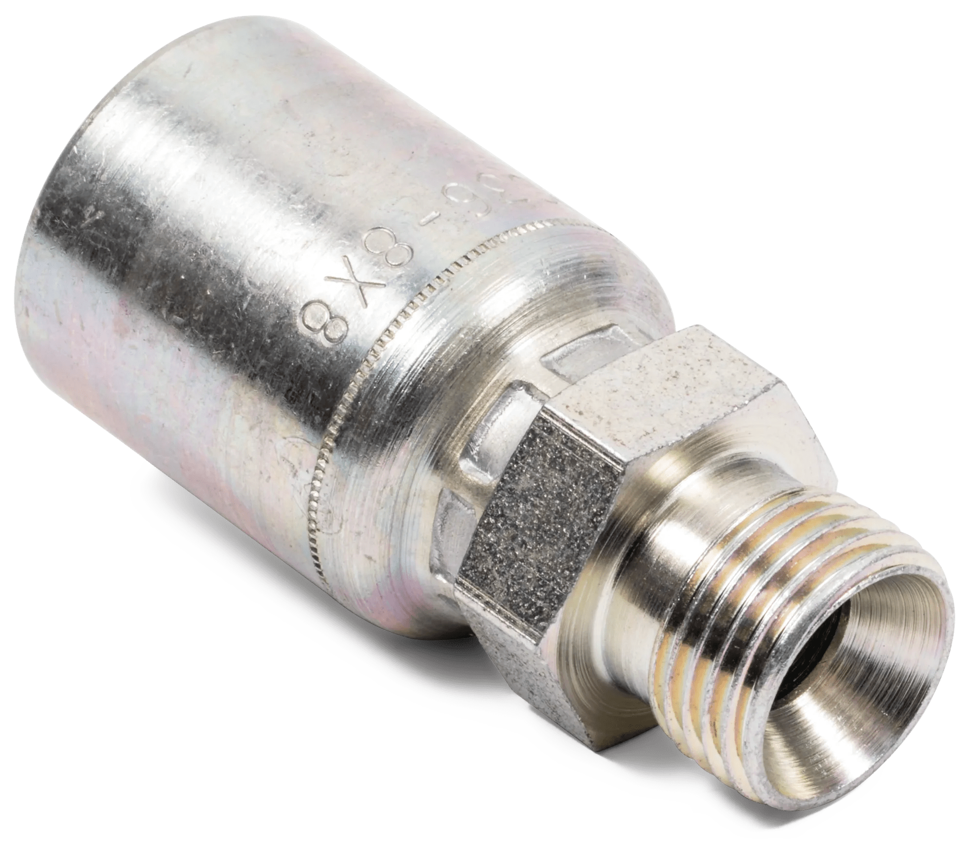 Male BSPP 60° Pipe Rigid Hose End - Grip Crimp Series