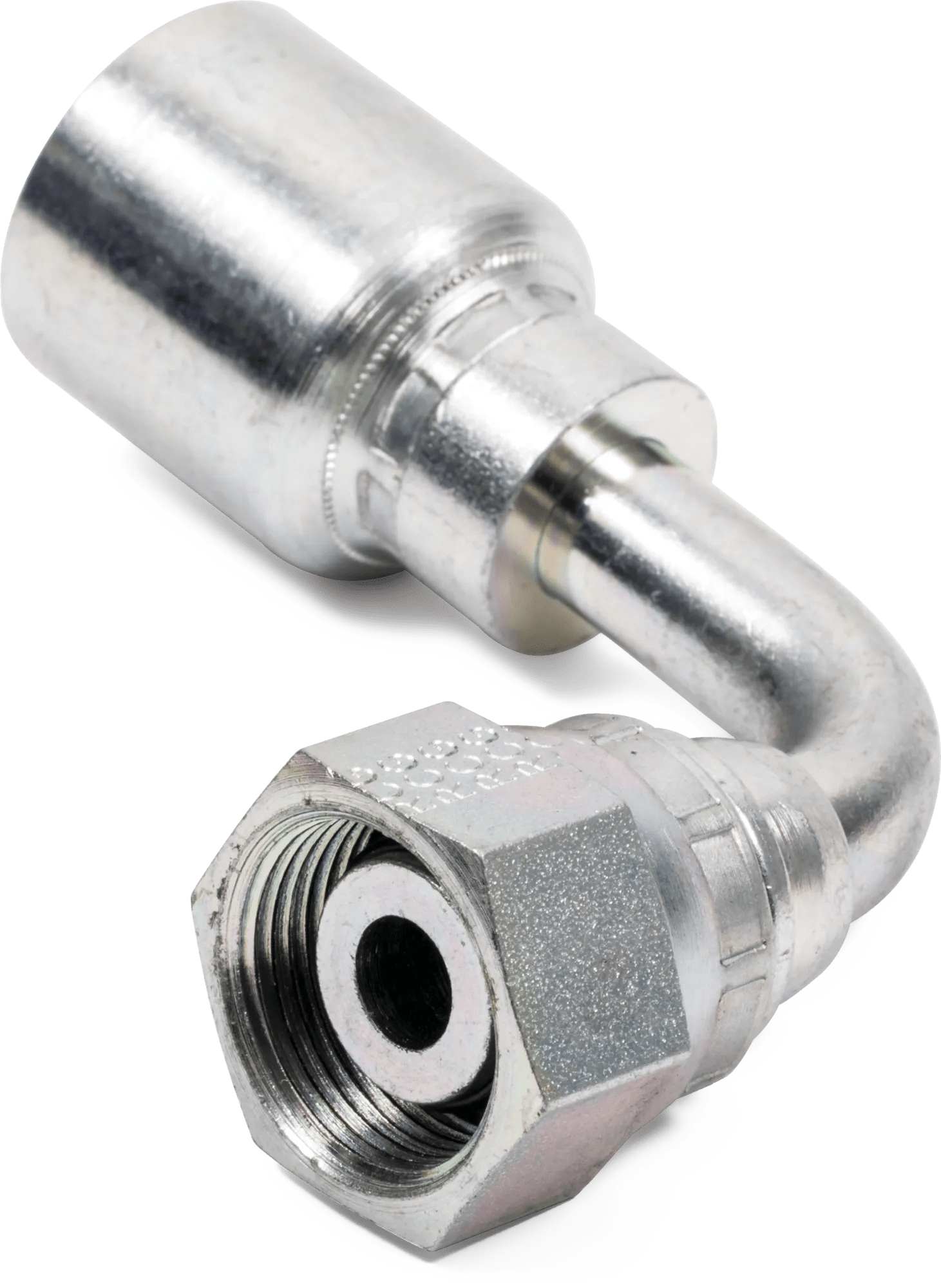 Female DIN 24° (Heavy) Swivel 90° Elbow - Grip Crimp Series