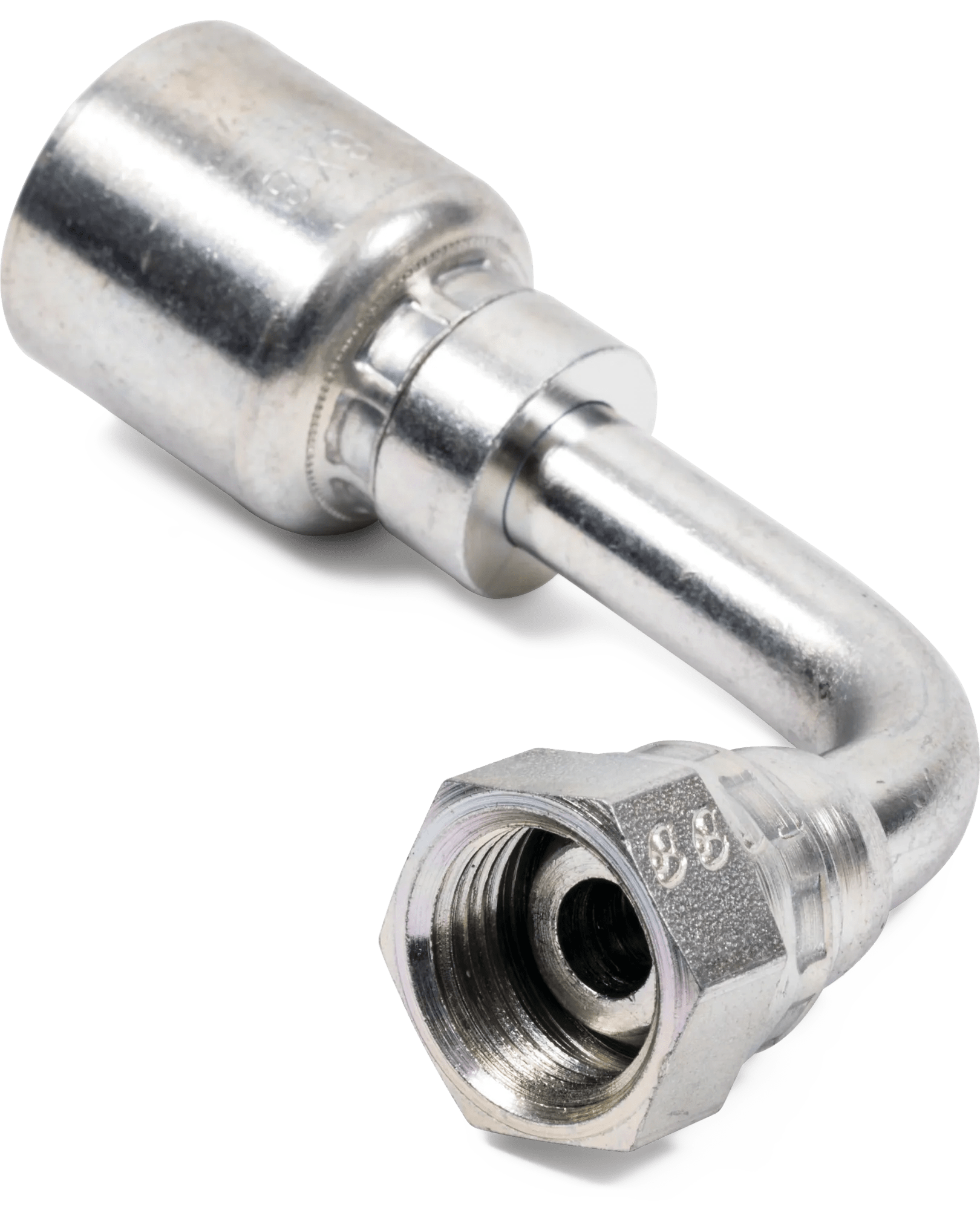 Female BSPP 60° Pipe Swivel 90° Elbow - Grip Crimp Series
