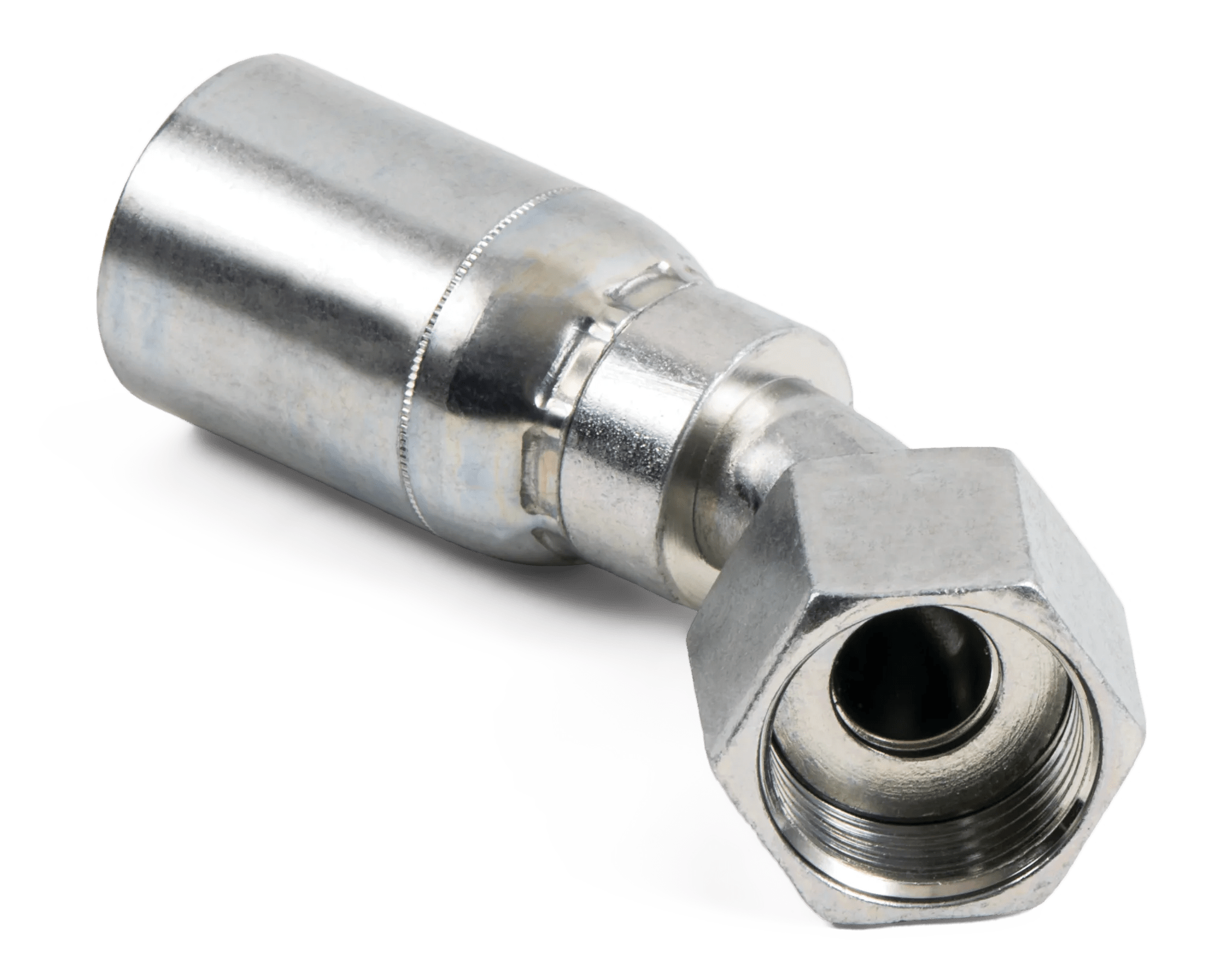 3/8" x 3/8" Female O-Ring Face-Seal Swivel 45° Elbow - K Series