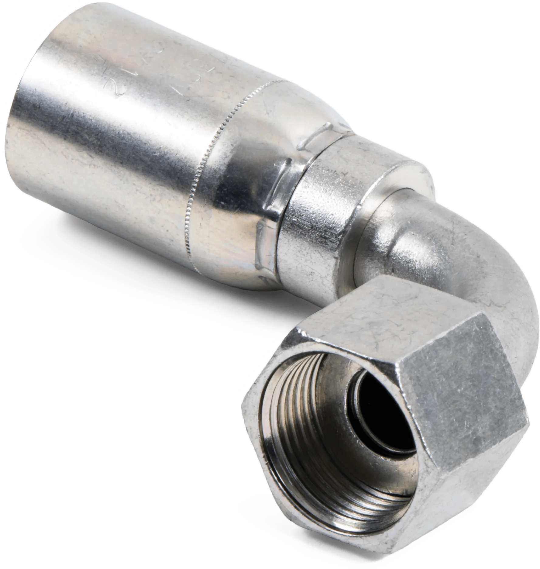 3/8" x 3/8" Female O-Ring Face-Seal Swivel 90° Short Drop Elbow - K Series