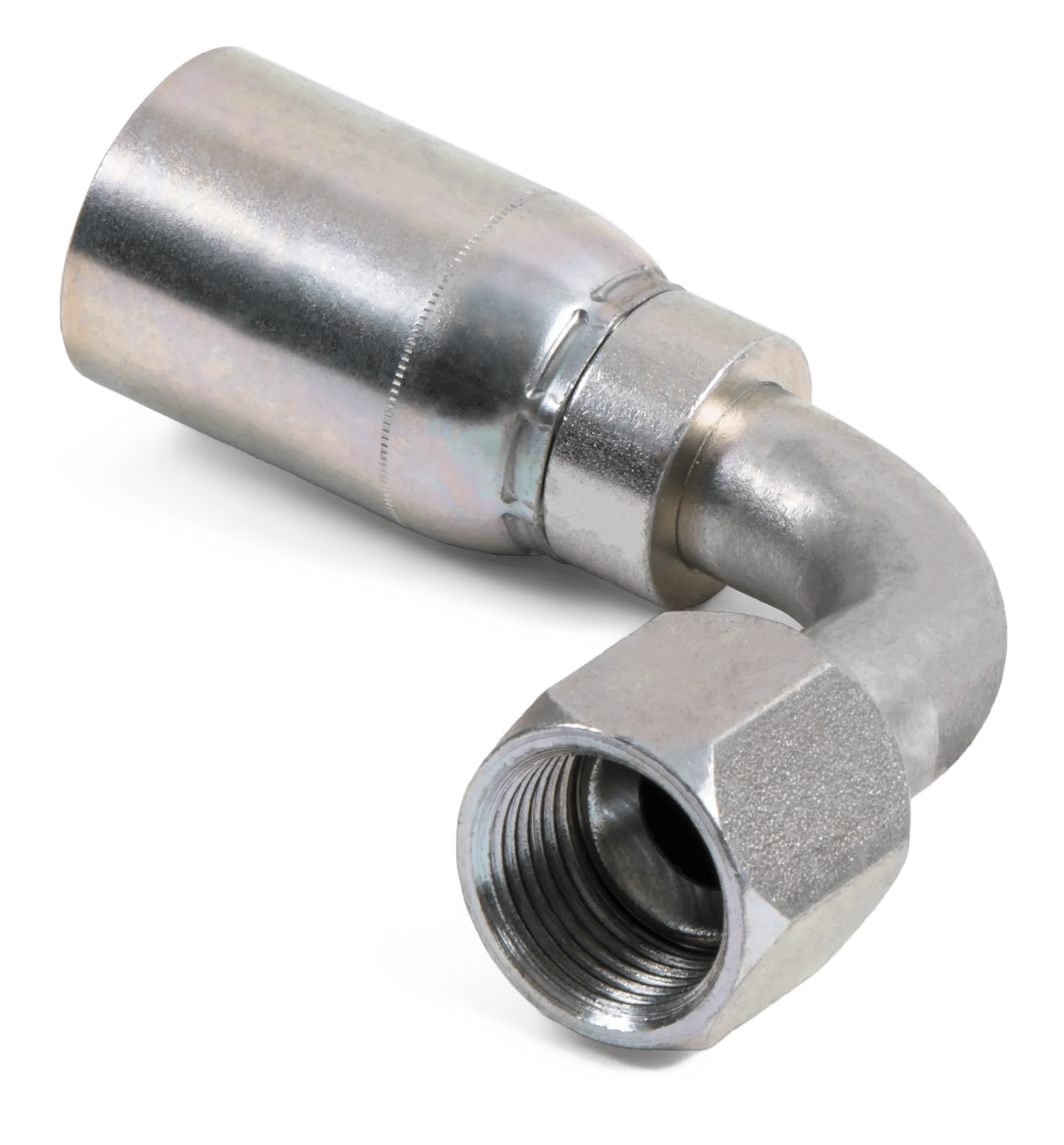 1/4" x 1/4" SAE 37° (JIC) Female Swivel Medium Drop 90° Elbow