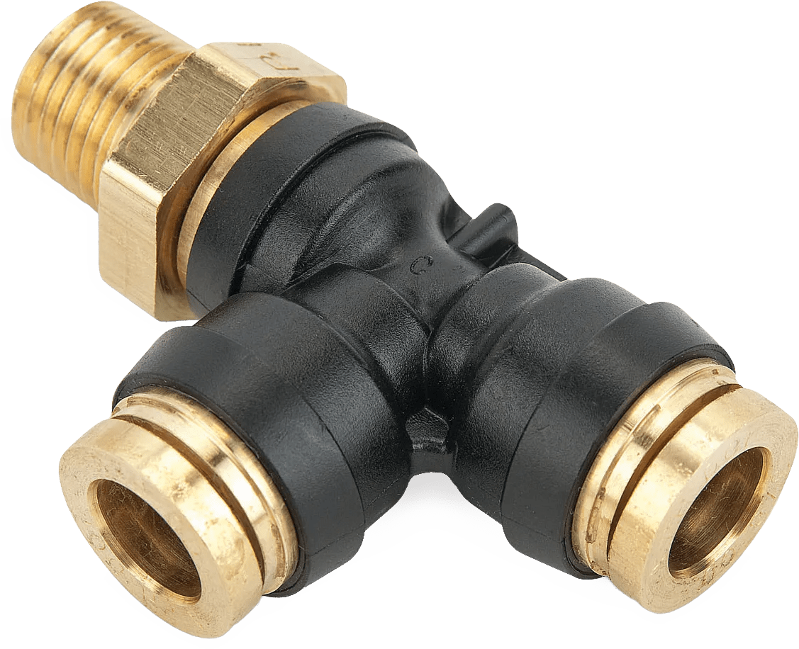 5/8" x 1/2" Parker® DOT Male Run Tee Swivel