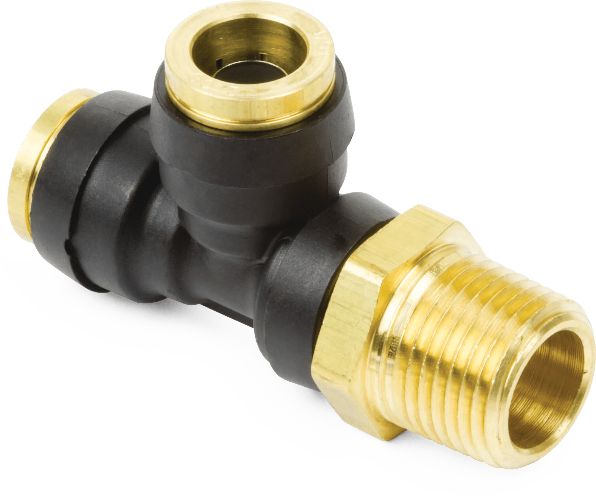1/4" x 1/4" Parker® DOT Male Run Tee Swivel