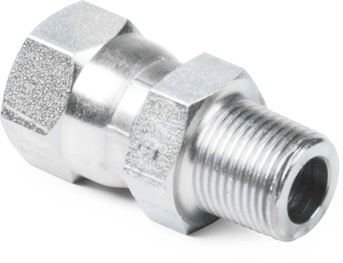 1/2" x 3/8" Female SAE JIC 37° to Male BSPT Connector