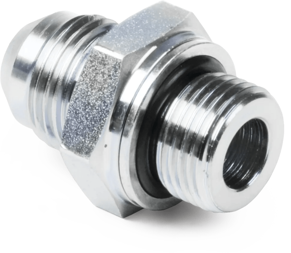 3/8" x M16 Male SAE JIC 37° to Male Metric Straight Thread Connector