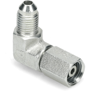 M12 x 1/4" Female Metric Light to Male JIC 37° 90° Elbow