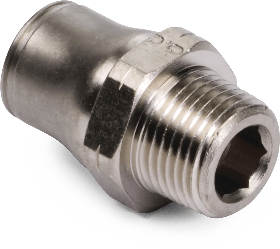 3/8" x 1/4" Legris Nickel-Plated Male Connector