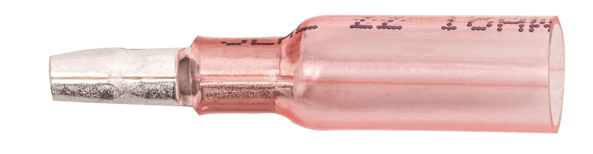 22 - 18 AWG Red Pro-Tech™ Nytrex Insulated Heat Shrink (.156) Male Snap "Bullet" Plug - 25 Pack