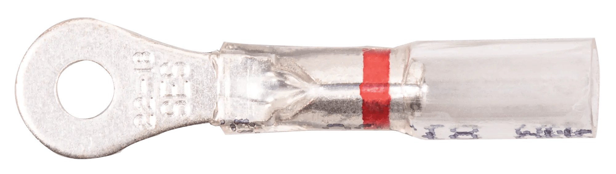 22 - 18 AWG Pro-Tech™ Nytrex Insulated Clear Window Heat Shrink (#4 - #6) Ring Terminal - 25 Pack