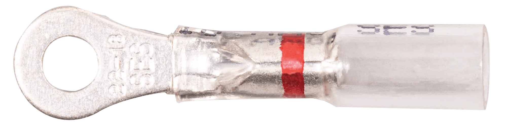 22 - 18 AWG Pro-Tech™ Nytrex Insulated Clear Window Heat Shrink (#6 - #8) Ring Terminal - 25 Pack