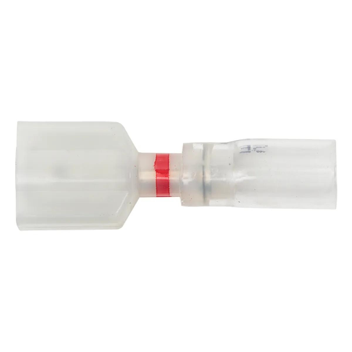 22 - 18 AWG Pro-Tech™ Nytrex Clear Window Heat Shrink (1/4" Tab) Male Quick Slide Terminal - 25 Pack