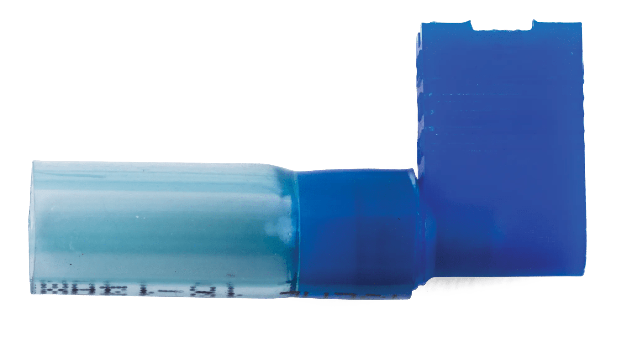 16 - 14 AWG Blue Fully Insulated Pro-Tech™ Nytrex (1/4" ) Right Angle "Flag" Female Quick Slide Terminal - 25 Pack