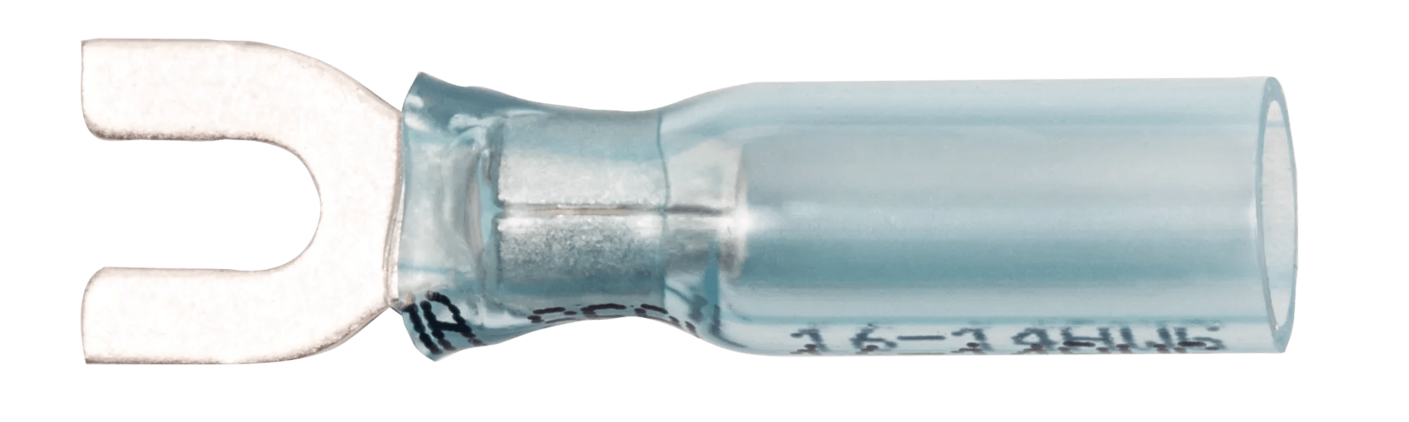 16 - 14 AWG Blue Pro-Tech™ Nytrex Insulated Heat Shrink (#4 - #6) Spade Terminal - 25 Pack