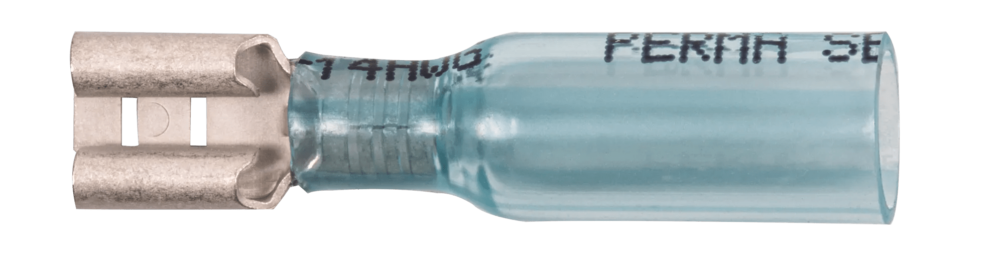16 - 14 AWG Blue Pro-Tech™ Nytrex Insulated Heat Shrink (1/4" Tab) Female Quick Slide Terminal - 25 Pack