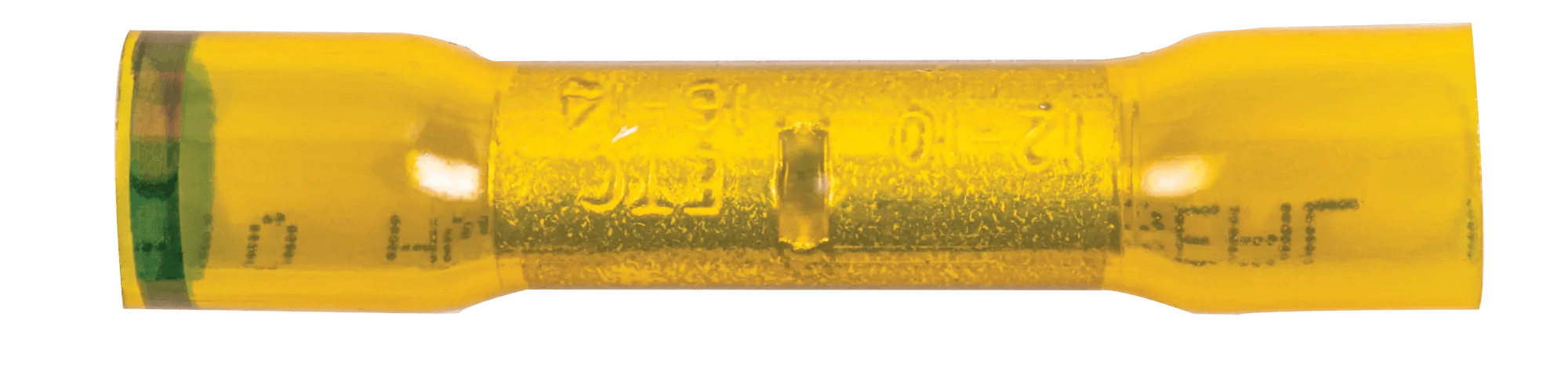 12 - 10 to 16 - 14 AWG Yellow with Blue Stripe Fully Insulated Pro-Tech™ Nytrex Step Down Butt Connector - 10 Pack