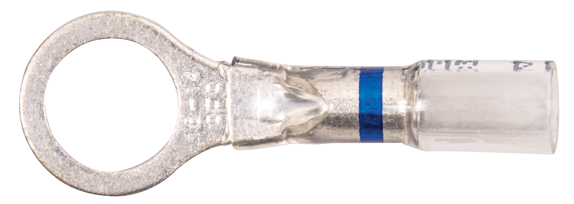 16 - 14 AWG Pro-Tech™ Nytrex Insulated Clear Window Heat Shrink (5/16" - 3/8") Ring Terminal - 25 Pack
