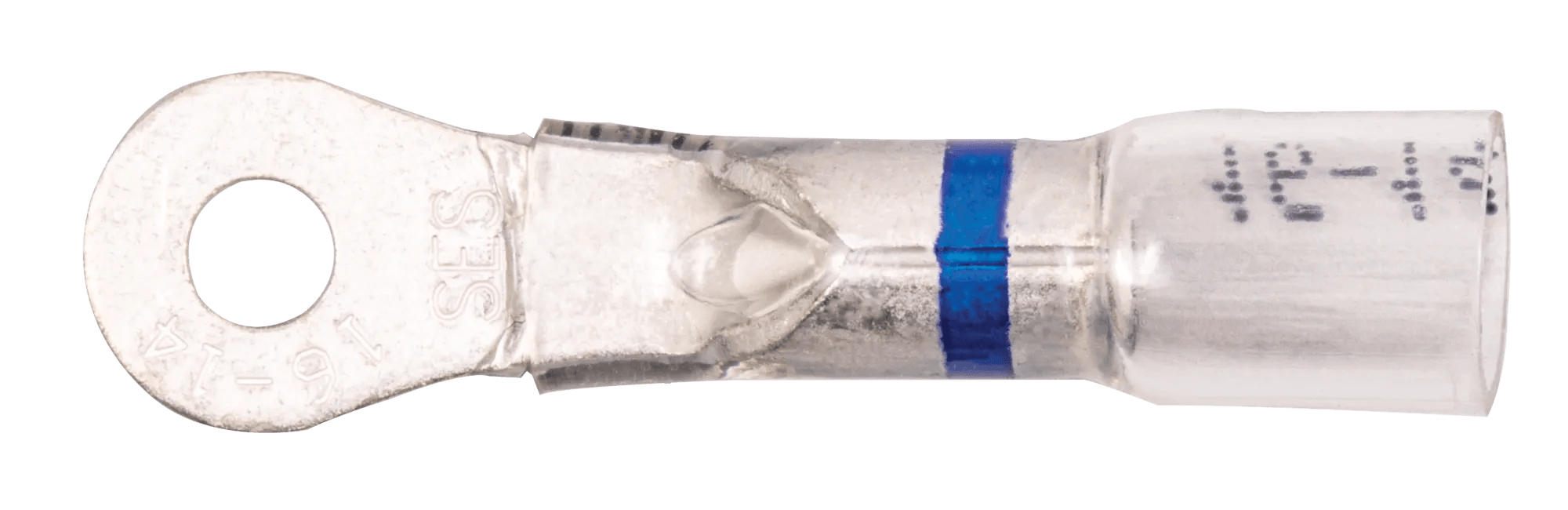 16 - 14 AWG Pro-Tech™ Nytrex Insulated Clear Window Heat Shrink (#4 - #6) Ring Terminal - 25 Pack
