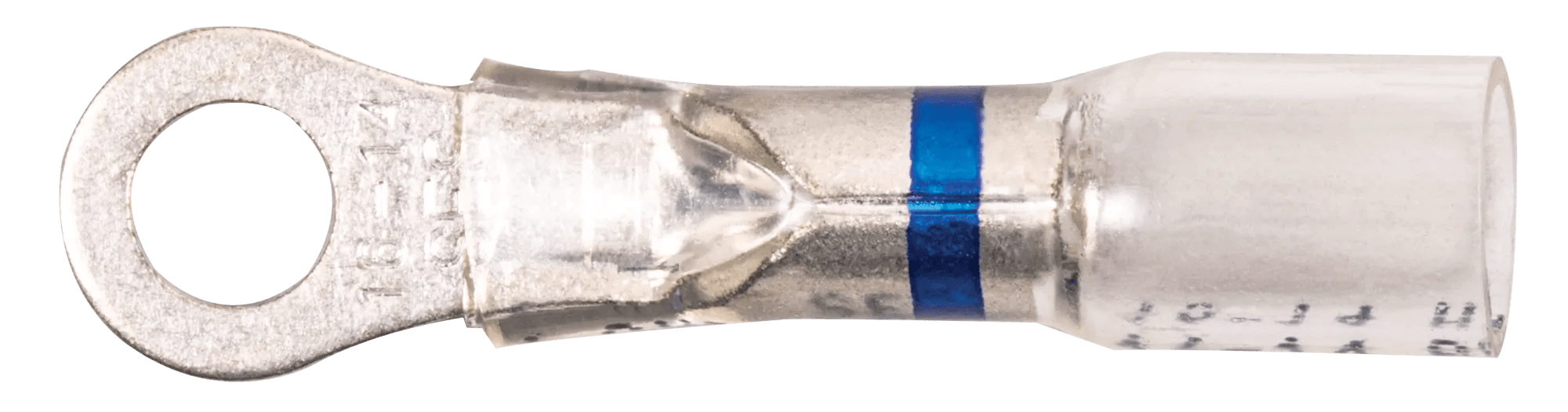 16 - 14 AWG Pro-Tech™ Nytrex Insulated Clear Window Heat Shrink (#8 - #10) Ring Terminal - 25 Pack