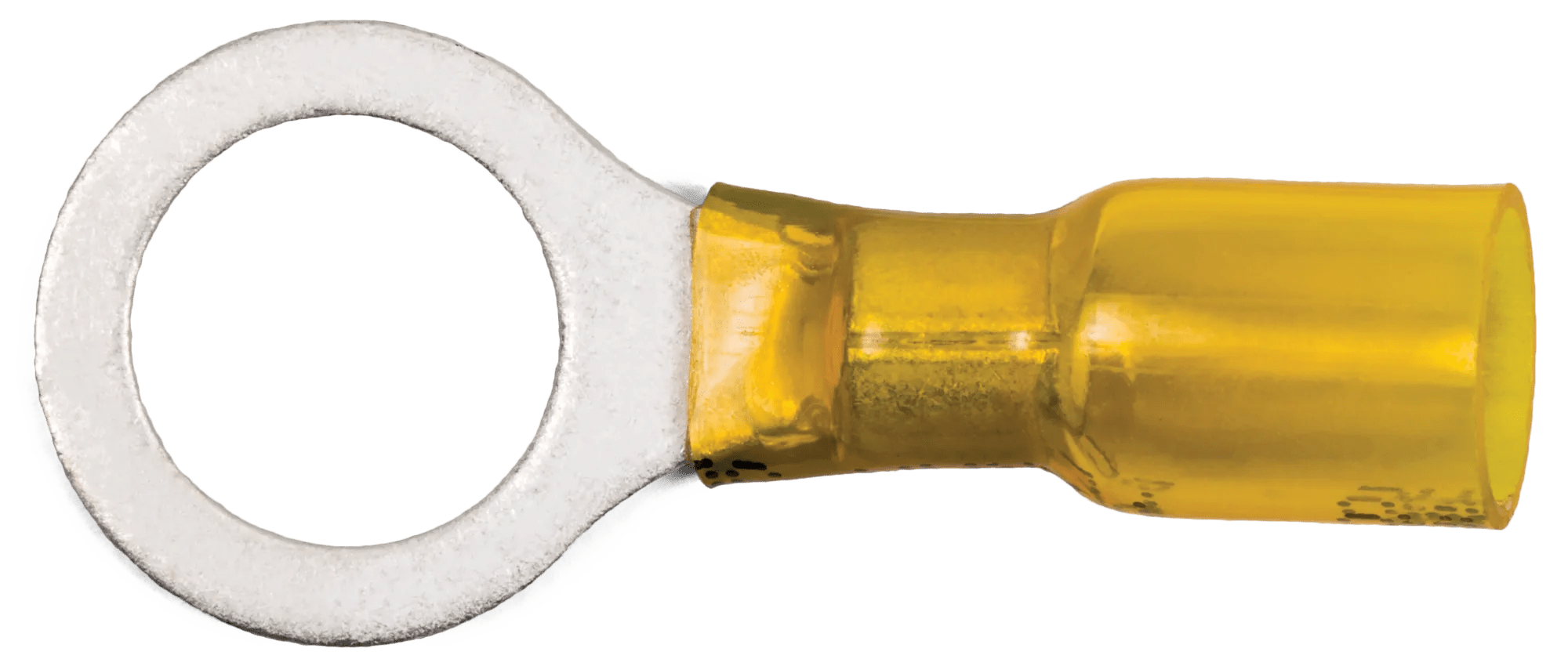 12 - 10 AWG Yellow Pro-Tech™ Nytrex Fully Insulated Heat Shrink (7/16" - 1/2") Ring Terminal - 25 Pack
