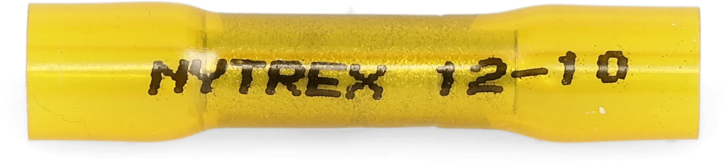 12 - 10 AWG Yellow Pro-Tech™ Nytrex Fully Insulated Heat Shrink Butt Connector - 25 Pack