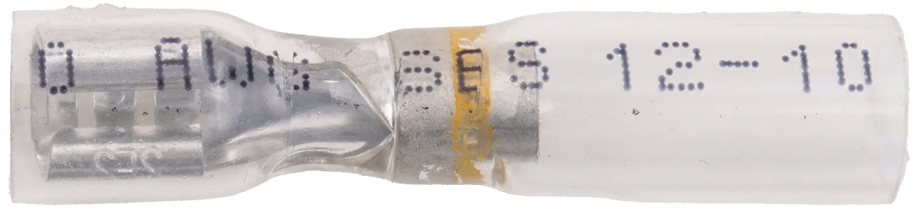 12 - 10 AWG Pro-Tech™ Nytrex Clear Window Heat Shrink (1/4") Female Fully Insulated Long Neck Quick Slide Terminal - 25 Pack