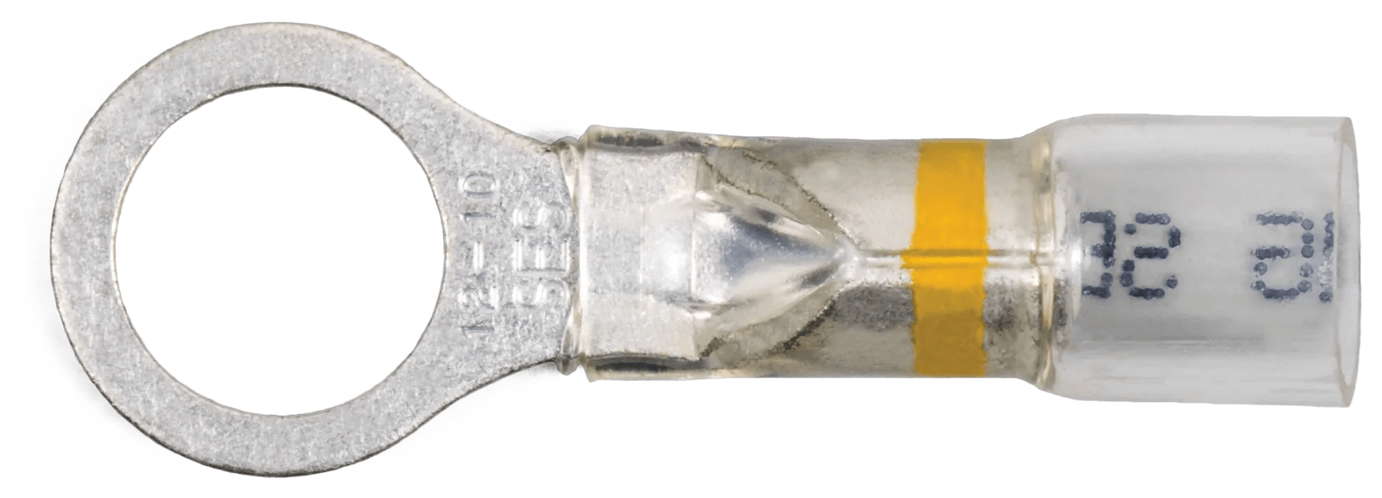 12 - 10 AWG Pro-Tech™ Nytrex Insulated Clear Window Heat Shrink (5/16" - 3/8") Ring Terminal - 25 Pack