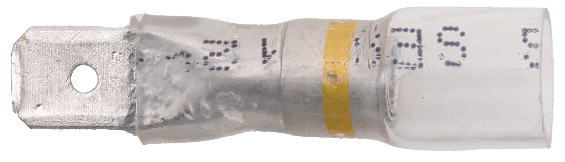 12 - 10 AWG Pro-Tech™ Nytrex Clear Window Heat Shrink (1/4") Male Long Neck Quick Slide Terminal - 25 Pack