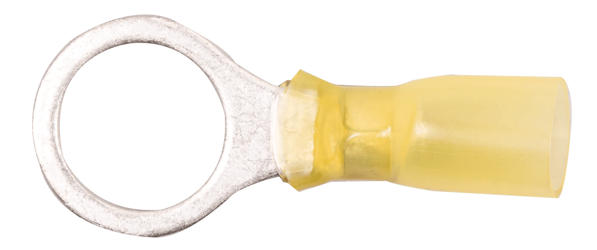 12 - 10 AWG Yellow Polyolefin Insulated Pro-Tech™ Commercial Grade Heat Shrink (7/16" - 1/2") Ring Terminal - 25 Pack