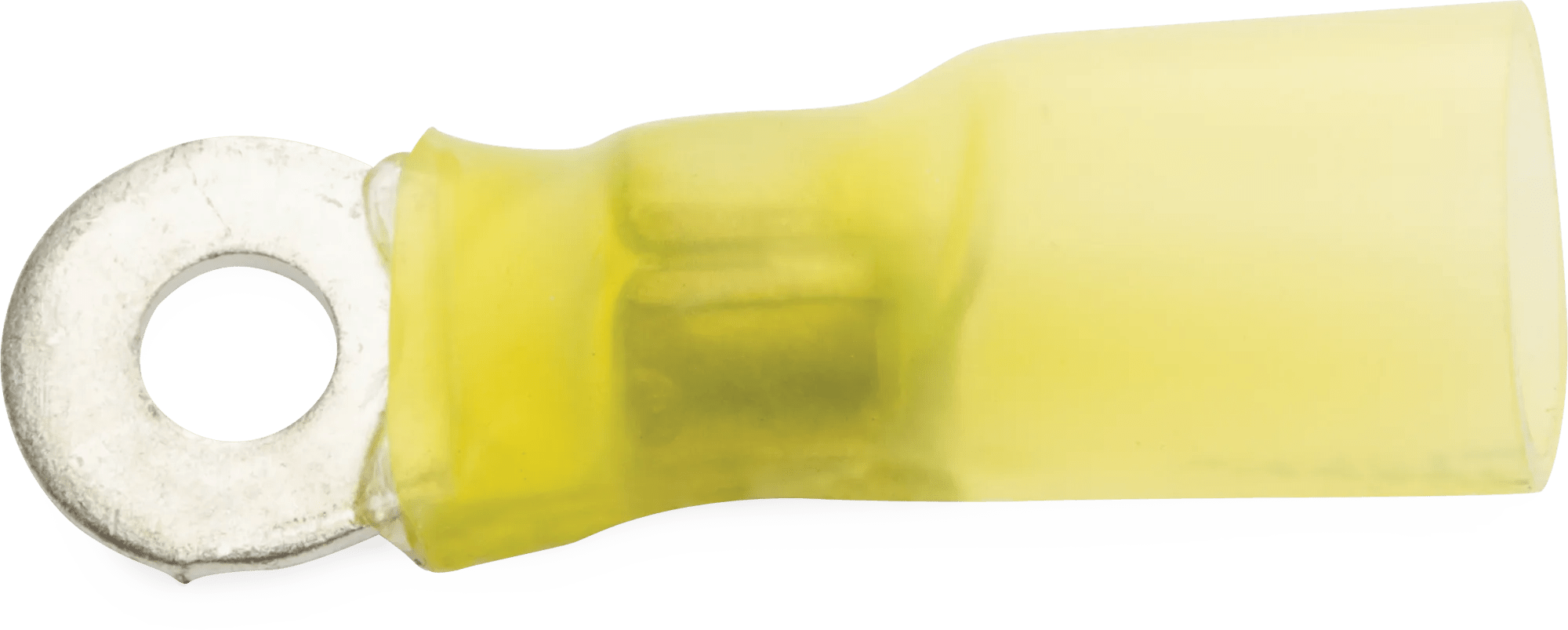 12 - 10 AWG Yellow Polyolefin Insulated Pro-Tech™ Commercial Grade Heat Shrink (#4 - #6) Ring Terminal - 25 Pack