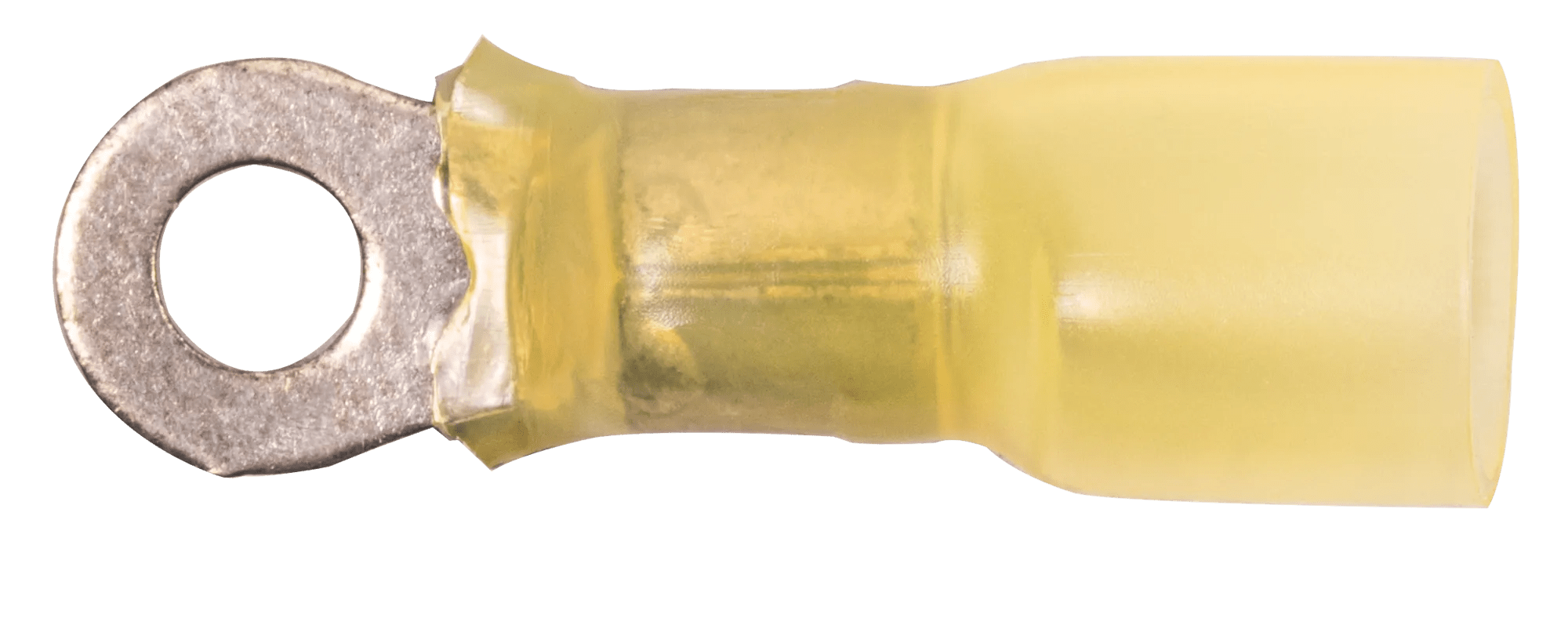 12 - 10 AWG Yellow Polyolefin Insulated Pro-Tech™ Commercial Grade Heat Shrink (#6 - #8) Ring Terminal - 25 Pack