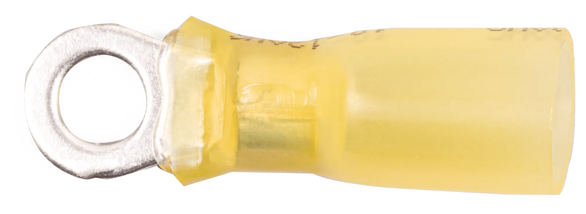 12 - 10 AWG Yellow Polyolefin Insulated Pro-Tech™ Commercial Grade Heat Shrink (#8 - #10) Ring Terminal