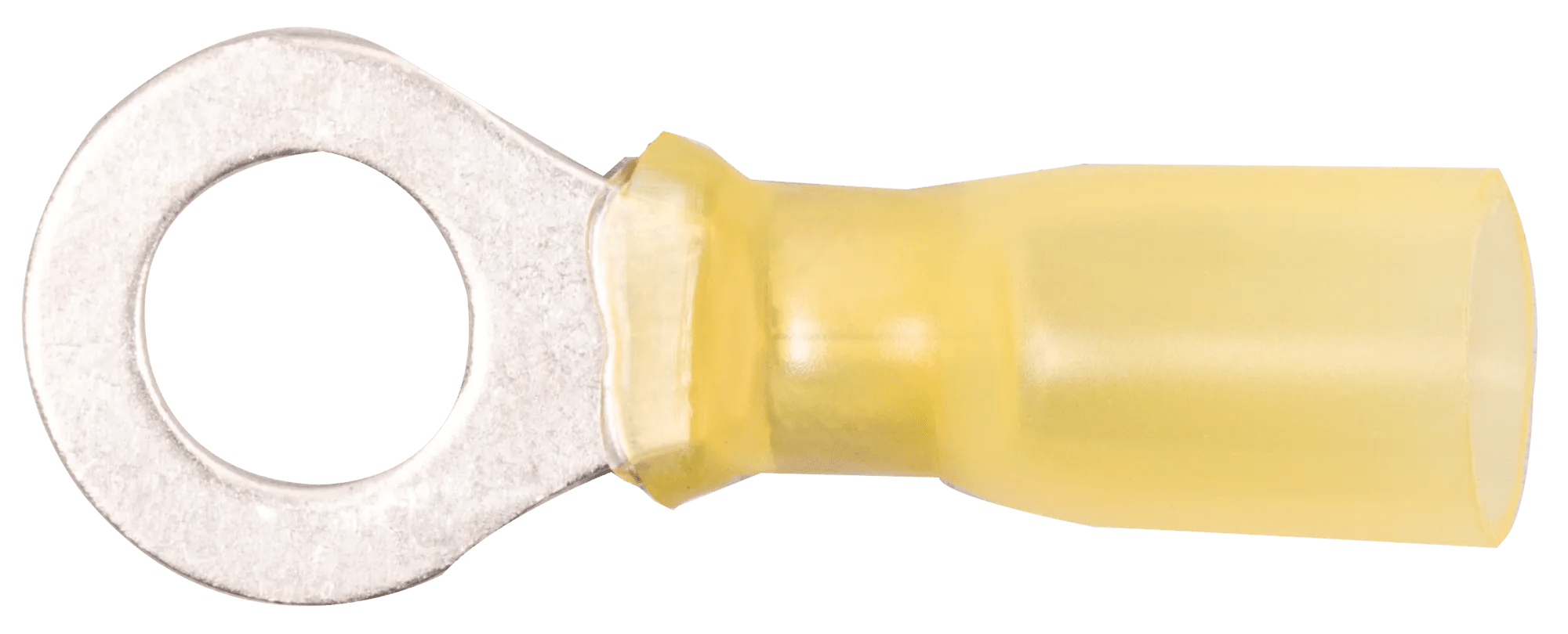 12 - 10 AWG Yellow Polyolefin Insulated Pro-Tech™ Commercial Grade Heat Shrink (1/4" - 5/16") Ring Terminal - 25 Pack