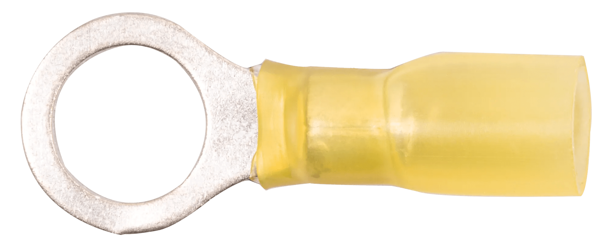 12 - 10 AWG Yellow Polyolefin Insulated Pro-Tech™ Commercial Grade Heat Shrink (5/16" - 3/8") Ring Terminal - 25 Pack