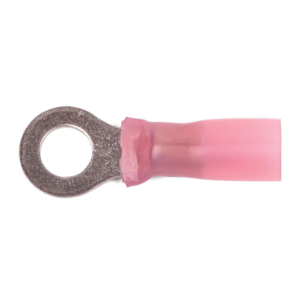8 AWG Red Polyolefin Insulated Pro-Tech™ Commercial Grade Heat Shrink (1/4" - 5/16") Ring Terminal - 10 Pack