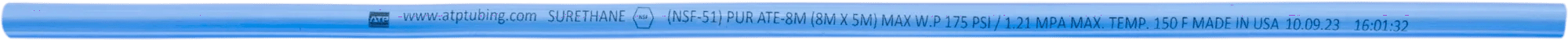 6mm Clear Blue Polyurethane Tubing - 100 Feet