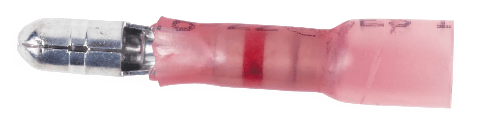 22 - 18 AWG Red Polyolefin Insulated Ultra-Link Crimp & Solder (.180) Male Long Neck Snap Plug - 20 Pack