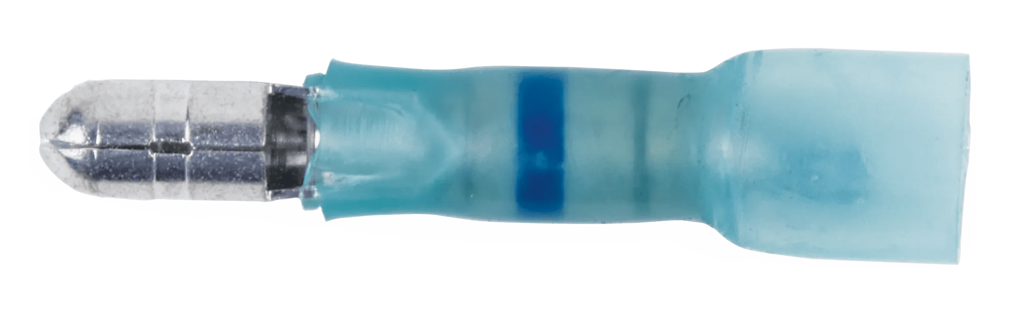 16 - 14 AWG Blue Polyolefin Insulated Ultra-Link Crimp & Solder (.180) Male Long Neck Snap Plug - 20 Pack
