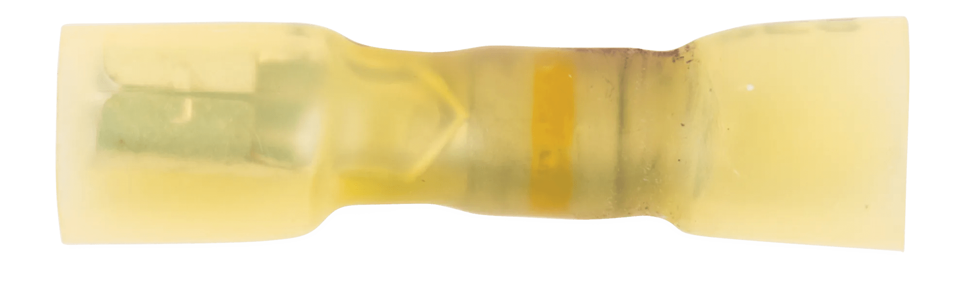 12 - 10 AWG Yellow Polyolefin Insulated Ultra-Link Crimp & Solder (.180) Female Long Neck Snap Receptacle - 20 Pack