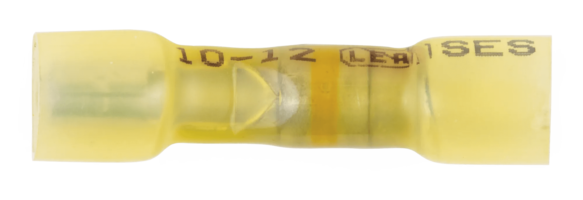 12 - 10 AWG Yellow Polyolefin Insulated Ultra-Link Crimp & Solder (.157) Female Long Neck Snap Receptacle - 20 Pack